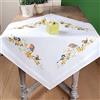 VERVACO Ricamo Punto Croce Kit Prestampato Tovaglie UCCELLI CANORI Biancheria Da Tavola Set Fai Da Te Creativo 80 x 80 cm Kit Hobby Creativi Adulti Casa Decor Cross Stitch Embroidery