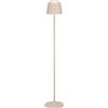 Eglo Lampada da terra a LED Mannera-L, senza fili, funzione touch, dimmerabile, lampada da soggiorno in metallo beige, per interni ed esterni, IP54