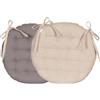 Atout Ciel Cuscino rotondo bicolore D. 40 cm, Beige