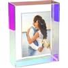 Mutellstory Cornice portafoto fluttuante in acrilico da 12,7 x 17,8 cm, per montaggio a parete e da tavolo, decorativa in galleria, casa, ufficio, iridescente