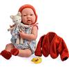JC TOYS - Bambola La Newborn appena nata da 38 cm, in vinile morbido, collezione Nature, con vestiti floreali, ciuccio e peluche, per bambina, disegnata in Spagna da Berenguer, 2 anni
