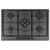 Plados STAR75-70 Piano Cottura da Incasso a Gas 75 cm 5 Fuochi con griglie Smaltate finitura 70 MicroULTRAGRANIT NERO MATT