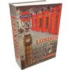 MICEL - 13403 - Cassetta di sicurezza a forma di libro, sicurezza mimetica, libro London, apertura con chiave, colore grigio, 155 x 240 x 55 mm
