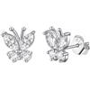 FindChic Orecchini argento 925 donna con farfalla orecchini argento stud orecchini a perno orecchini farfalla con pietra dimante aprile orecchini bambina regalo per donna mamma amica