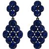 EVER FAITH Orecchini Donna da sposa Rombo Rhinestone cristallo Hollow Lampadario Pendente navy Blu