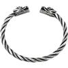 Treasure Bay Bracciale rigido in argento sterling con design drago per uomo, taglia unica (argento)