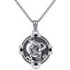 OHAYOO Poseidon - Collana da uomo in argento Sterling 925, con ciondolo a forma di Tridente Poseidone, con ciondolo a forma di Poseidone, collana vichinga, regalo per compleanno, Natale, da uomo