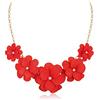 EVER FAITH Collana con colletto di fiori, collane di fiori estivi per donne ragazze Rosso