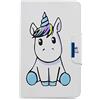 X-Best Cover Galaxy Tab A 10.1 (A6 2016), Custodia a libro di alta qualità con copertina a portafoglio con supporto di carta per tablet Samsung Galaxy Tab A6 10.1 (SM-T580 / T585) (Unicorn1)