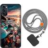 vingarshern Cover Compatibile con OPPO Reno4 Pro 5G Custodia in Silicone Sottile Con Motivo,Antiurto Case Con Catena/Cordino per Cellulare,Modèle*05