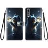 KARTXITAI Cover Compatibile con HUAWEI P20 Pro PU Pelle TPU Silicone Portafoglio Magnetica con Disegni Motivo Animale Flip Custodia in Libro Slot Schede Custodia-Gatto della luna,cielo,stelle
