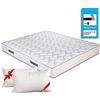 EVERGREENWEB MATERASSI & BEDS EVERGREENWEB Materasso in Waterfoam Alto 20 cm con Cuscino Memory Foam Gratis, Ortopedico, Rivestimento Bianco Effetto Massaggiante, Certificato IGNIFUGO UK Cigarette Test ANTIFIAMMA (160 x 200 cm)