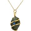 Amazing Gemstone Sipral Crystal Raw Pendant - Gold (Labradorite)