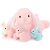 MorisMos Pasqua Coniglio Rosa Peluche Bambina, XXL 60 cm Grande Coniglietto Giocattolo di Peluche Animali con Bambini Nella Pancia, Idee Regalo per Bambini Ragazze Natale Compleanno Pasquale