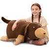 MorisMos Dachshund Peluche Gigante 90 cm, Marrone Kawaii Dachshund di Peluche Grande Morbido Coccoloso, Carini Regalo Natale per Lei Bambini Ragazze Ragazzi Donna Mamma Compleanno San Valentino