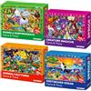QUOKKA Puzzle Bambini 4 5 6 Anni - 4x100 Pezzi Puzzle Animali con Cornice per Bambini 7 8 Anni - Gioco Cerca e Trova Educativo Vita Notturna - Regalo Giocattolo da 6 a 10 Anni