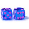 BESCON DICE Bescon - Dadi di precisione professionali ad angolo rotondo, 14,3 mm, con puntini colorati, dadi di precisione backgammon, 14,3 mm (dadi blu gemma con puntini rosa)