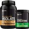 Optimum Nutrition 100% Gold Standard Isolate Proteine Whey con BCAA Cioccolato 930g 31 Porzioni + Micronised Creatine Monohydrate per la Performance Non Aromatizzato 317g 93 Porzioni