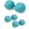 SPORTS WORLD VISION 3PC Blu Hippo Fun Custodia lenti contatto, Custodia lenti a contatto con design di animali carini e distintivi | Custodia soluzioni per lenti portatile leggera e carina viaggio