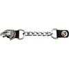 IGUANA CUSTOM CLOTHES Iguana Custom - Estensore per gilet da motociclista con catena metallica e chiusure a pressione con figura decorativa in metallo e pelle, stile personalizzato Chopper Bobber (testa d'aquila)