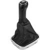 TUCKBOLD Pomello del cambio manuale a 5 velocità con copertura per VW Polo N.6R0711113 | Pomello leva del cambio scatola del cambio Nero Tono Argento Plastica Ecopelle 1 pezzo