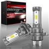 AUXIRACER Lampadina H7 LED per auto, 80 W, 26000 lm, 500 K, bianco 12 V, kit di conversione di lampadine per luci di strada/luci di incrocio per auto, 2 pezzi di luce antidifetto.