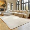 SIMPEX Tappeto Avorio 200x280 cm Tappeto Lavabile a Pelo Corto, Antiscivolo e Morbido, Design Monocromatico Moderno per Soggiorno, Camera da Letto, Cucina e Corridoio