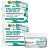 Garnier Skin Active Crema Viso Jelly Idratante con Acido Ialuronico e Aloe Vera, Texture Leggera e Rinfrescante, per Pelli Normali o Miste, 50 ml (2 Unità)