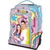 PRESTIGE & DELUXE Trolley Zaino Me Contro Te Rosa Girl per bambine della scuola elementare + omaggio 7 penne, portachiave paillettes, penna colorata