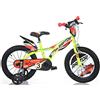 BICICLETTA DINO BIKES BIMBO MISURA 14 BICI BAMBINO RAPTOR ART. 614 GIALLO FLUO
