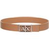 Armani Exchange Women's Simple look, monocolore, logo buckle Plate Belt, CAMEL ROSE, 70, Camel Rose, 72