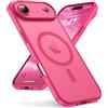 Oududianzi-Cover per iPhone Air Compatibile con MagSafe, Custodia Traslucida Posteriore PC Silicone TPU Bumper, Protezione Della Fotocamera, Cover Militare Antiurto Anti-Impronte-Rose Rosso