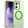 ILING Cover per OPPO Reno 13 FS (OPPO Reno 13F 5G/4G), Compatibile con la Ricarica Magnetica, Ultra Sottile Traslucida Matte Rigido PC + Flessibile Silicone TPU Bumper Antiurto Custodia (Verde)