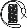 Foonary Cover con Cordino per Apple iPhone 8/7/SE 2020/SE 2022 4,7, Custodia con Laccio Collana Tracolla Aesthetic Smile Antiurto Necklace Regolabile Protettiva Corda Case per iPhone8,Fiori 1