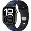 Anlinser Compatibile con Cinturino Apple Watch 42mm 41mm 40mm 38mm, Cinturini in Silicone Sport Loop per iWatch Serie 11 10 9 8 7 6 5 4-1 SE, Blu Navy
