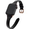 SEURE Cinturini Pelle Compatibile con Cinturino Apple Watch 42mm 44mm 45mm 46mm 49mm,Cinturino Pelle per Apple Watch Ultra 3 2 1 iWatch Series 11 10 9 8 7 6 5 4 3, Donne Uomini,Nero/Oro rosa
