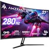 Amzfast Monitor da Gioco Curvo 27 pollici - 240 Hz, QHD (2560 × 1440), 1 ms MPRT, Adaptive Sync, HDR10, DCI-P3 90%, Low Blue Light, 1500R, HDMI 2.0, AMZG27C1Q Pro