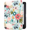 DMLuna Case for Kobo Clara BW (Model N365) / Kobo Clara Colour (Model N367) 6 2024 Release, Ultra Slim Lightweight Premium PU Leather Cover with Auto Sleep/Wake Function - Hill Flower