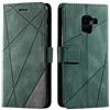 SONWO Cover per Galaxy A8 2018, Flip Caso in PU Pelle Case Cover Portafoglio Custodia per Samsung Galaxy A8 2018, [Kickstand] [Slot per Schede], Verde