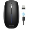 TECKNET Mouse Wireless Bluetooth, Rotella di Scorrimento in Metallo, 4000 DPI Regolabili,Doppia Connettività (2,4 GHz + BT3.0/5.0),Mouse Silenzioso Ricaricabile,per Laptop,PC, iPad,Mac,Computer,iOS
