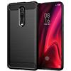 Max Power Digital Cover per Xiaomi Mi 9T / Mi 9T Pro Protettiva Case Custodia in Morbida Silicone Resistente Fibra di Carbonio Antiurto Anti-Graffio Nero [Supporta Ricarica Wireless]