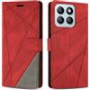 SONWO Cover per Honor X8B, Flip Caso in PU Pelle Case Cover Custodia con Slot per Schede e Supporto Stand per Honor X8B, Rosso