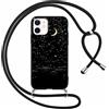 Foonary Cover con Cordino per Apple iPhone 11 6,1, Custodia con Laccio Collana Tracolla Aesthetic Disegni Morbido Antiurto TPU Necklace Regolabile Protettiva Corda Case per iPhone 11, Luna