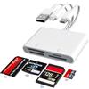 Bawanfa Plus 4-in-3 Lettore Schede SD XD per iPhone/iPad/Fotocamera, Adattatore Memory Stick Pro duo SD per iPhone, Adattatore SD/Micro SD/XD/MS per iPhone, Adattatore Macchina Fotografica iPhone, SD Card Reader