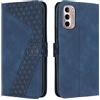 OKZone Cover per Motorola Moto G51 5G, Custodia in PU Pelle per Motorola Moto G51 5G, Custodia a Libro Protettiva Folio Portafoglio con Magnetica e Slot per Carte Wallet Case Flip Cover (Blu)