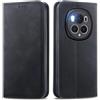 Cracedily Cover per Honor Magic 6 Pro Case, Custodia Cover Pelle Premium Portafoglio con Porta Carte Magnetica Supporto Protezione Flip Case Custodia per Honor Magic 6 Pro, Nero