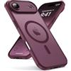 Oududianzi-Cover per iPhone Air Compatibile con MagSafe, Custodia Traslucida Posteriore PC Silicone TPU Bumper, Protezione Della Fotocamera, Cover Militare Antiurto Anti-Impronte-Bordeaux