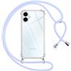 Pnakqil Cover per Samsung Galaxy A06 con Cordino, Trasparente Custodia con Laccio Tracolla Cellulare Girocollo Collana Protettiva per Samsung A06 6.7, Viola