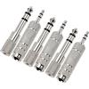 KUOQIY 6 Pezzi Adattatore per Cuffie, Audio Stereo Spina 6.35mm Maschio a 3.5mm Femmina e 3.5mm Maschio a 6.35mm Femmina, Adattatore Stereo HiFi per Cuffie, Microfono, Placcato Nickel