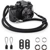 VOVMOEYA Tracolla Fotocamera Corda,Cinghia per Fotocamera per Fujifilm X100V XS20 XT5 Nikon Zf Z5 Z8 Z30 Z50 Canon EOS R6 R10 R50 M50 Sony Alpha A6000 A6400 A7 IV DSLR SLR Fotocamera Tracolla - Nero
